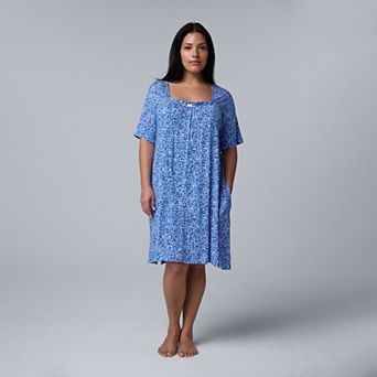Plus Size Simply Vera Vera Wang Cozy Short Sleeve Sleepshirt