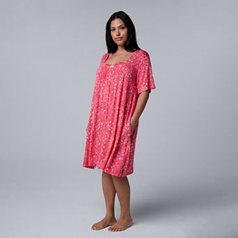 Plus Size Simply Vera Vera Wang Cozy Short Sleeve Sleepshirt