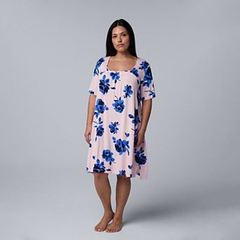 Plus Size Simply Vera Vera Wang Cozy Short Sleeve Sleepshirt