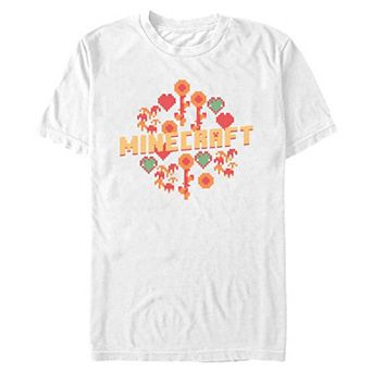 Men's Minecraft Hearts And Flowers Graphic Tee