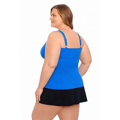 Plus Size Bal Harbour Crossover Tankini Swim Top