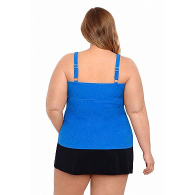 Plus Size Bal Harbour Crossover Tankini Swim Top