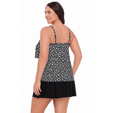 Plus Size Bal Harbour Triple Tier Tankini Swim Top
