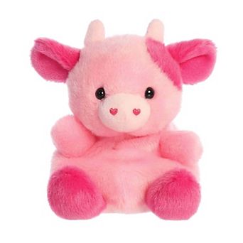 Aurora Mini Adorable Stuffed Animal 5" Blossom Pink Cow Palm Pals
