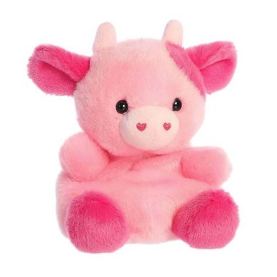 Aurora Mini Adorable Stuffed Animal 5" Blossom Pink Cow Palm Pals