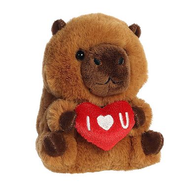 Aurora Mini Brown Playful Stuffed Animal 5" I Love U Capybara Rolly Pet