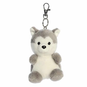 Aurora Mini Gray Adorable Clip-On 4" Busky Husky Palm Pals