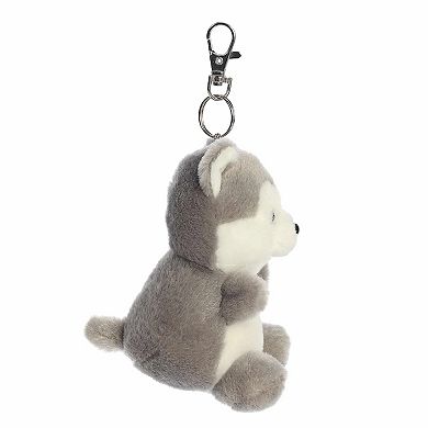 Aurora Mini Gray Adorable Clip-On 4" Busky Husky Palm Pals