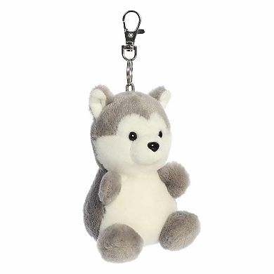 Aurora Mini Gray Adorable Clip-On 4" Busky Husky Palm Pals