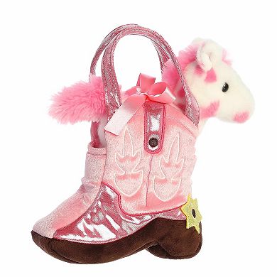 Aurora Small Fashionable Stuffed Animal 7.5" Giddyup Boot Pink Fancy Pals