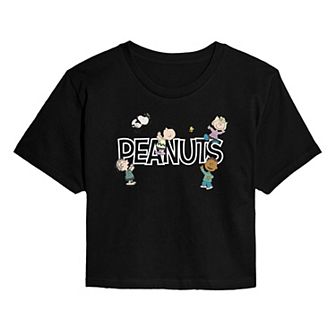 Juniors' Peanuts Friends Cropped Tee
