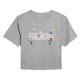 Juniors' Peanuts Friends Cropped Tee