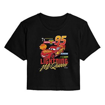 Juniors' Disney / Pixar's Cars Lightning McQueen Piston Cup Winner Cropped Tee