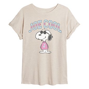Juniors' Peanuts Joe Cool Oversized Tee