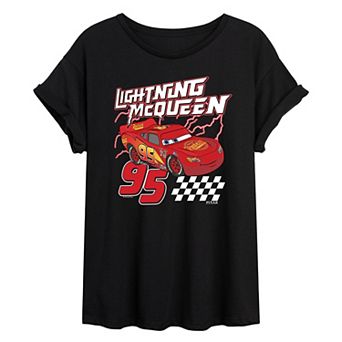 Juniors' Disney / Pixar's Cars Lightning McQueen 95 Oversized Tee