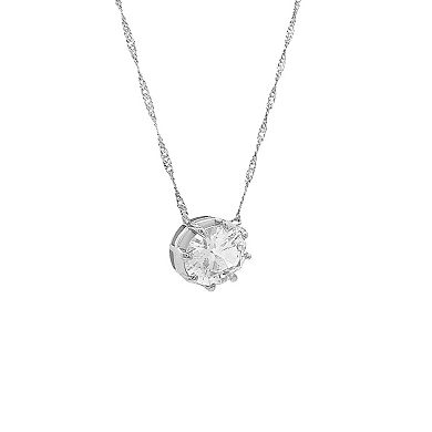 PRIMROSE Sterling Silver Cubic Zirconia Pendant Necklace