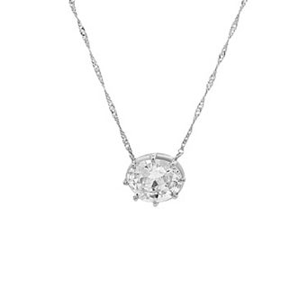 PRIMROSE Sterling Silver Cubic Zirconia Pendant Necklace
