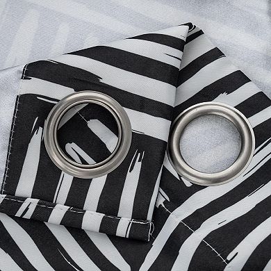 Ashton Prnt 2 Pack Blackout Grommet Luxurious Modern Design Curtain Panel