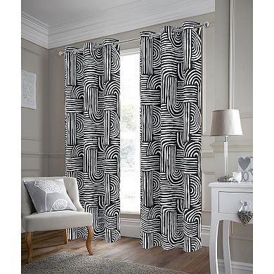 Ashton Prnt 2 Pack Blackout Grommet Luxurious Modern Design Curtain Panel