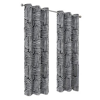 Ashton Prnt 2 Pack Blackout Grommet Luxurious Modern Design Curtain Panel