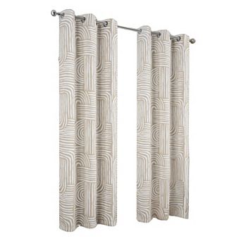 Ashton Prnt 2 Pack Blackout Grommet Luxurious Modern Design Curtain Panel