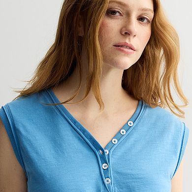 Women's Sonoma Goods For Life® Henley V-Neck Tank Top
