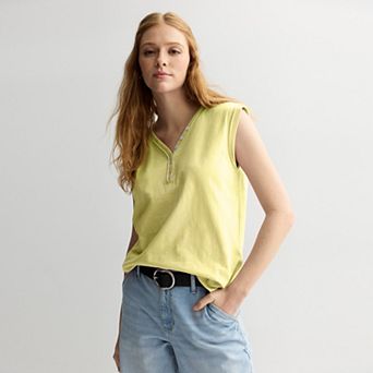 Women's Sonoma Goods For Life® Henley V-Neck Tank Top