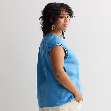 Plus Size Sonoma Goods For Life Henley V-Neck Tank Top