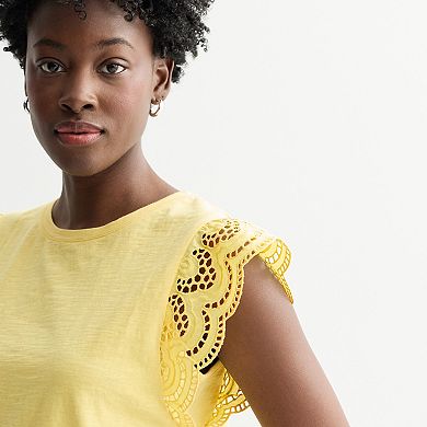 Women's Sonoma Goods For Life® Eyelet Sleeve Knit Top