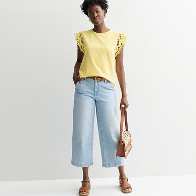 Women's Sonoma Goods For Life® Eyelet Sleeve Knit Top