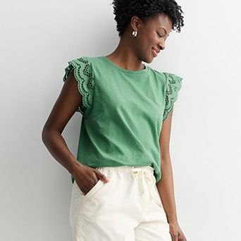 Women's Sonoma Goods For Life® Eyelet Sleeve Knit Top