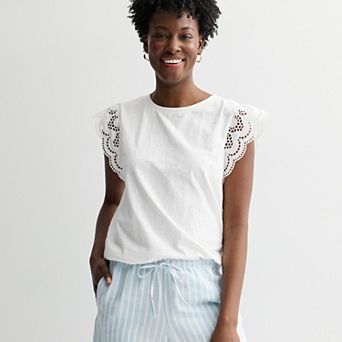 Women's Sonoma Goods For Life® Eyelet Sleeve Knit Top