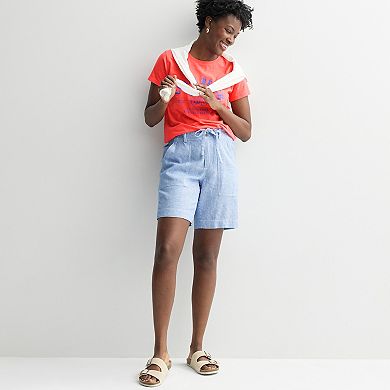 Women's Sonoma Goods For Life® High Rise Linen Bermuda Shorts