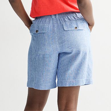 Women's Sonoma Goods For Life® High Rise Linen Bermuda Shorts