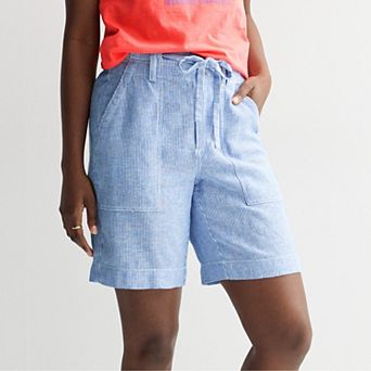 Women's Sonoma Goods For Life® High Rise Linen Bermuda Shorts