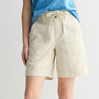 Women's Sonoma Goods For Life® High Rise Linen Bermuda Shorts
