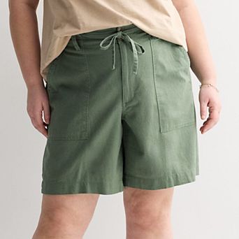 Plus Size Sonoma Goods For Life® High Rise Linen Blend Bermuda Shorts