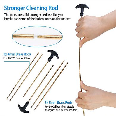 Universal Gun Cleaning Kit Brushes & Mops with Case for Rifles, Pistols & Shotguns