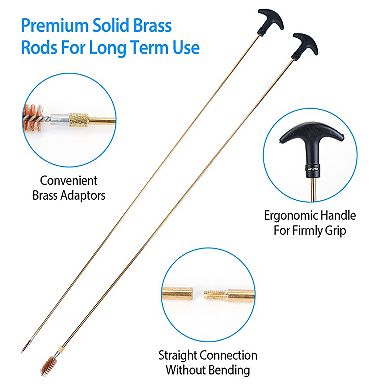 Universal Gun Cleaning Kit Brushes & Mops with Case for Rifles, Pistols & Shotguns