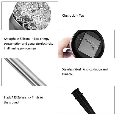 Solarek 3 Pcs Solar Ball Lights Outdoor Waterproof RGB Garden Lamps for Landscape Patio Christmas Dé