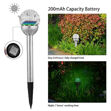 Solarek 3 Pcs Solar Ball Lights Outdoor Waterproof RGB Garden Lamps for Landscape Patio Christmas Dé
