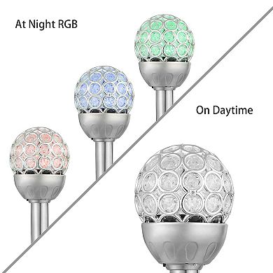 Solarek 3 Pcs Solar Ball Lights Outdoor Waterproof RGB Garden Lamps for Landscape Patio Christmas Dé