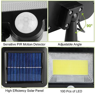 Solar Wall Lights Outdoor 100 LED Motion Sensor IP65 Waterproof Dusk to Dawn for Door, Deck