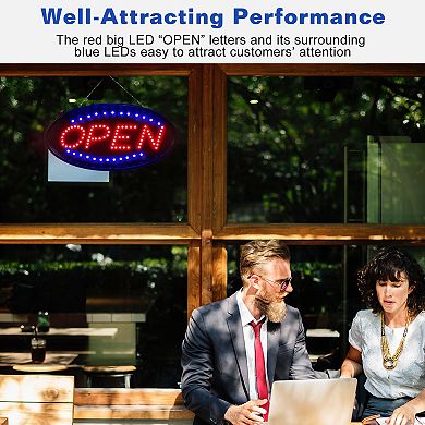 Ultra Bright LED Neon Open Sign with Flash & Steady Modes for Storefront or Business