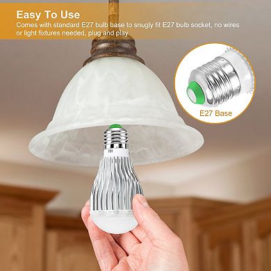 9W RGB LED Light Bulb E27 Base, 16 Color Changing Lamp with 24-Key IR Remote for Mood & Décor
