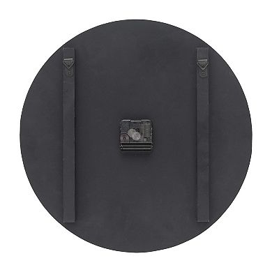 Parisloft 15.75" Farmhouse Rustic Wall Clock, Fresh Milk and Cream Wood and Metal, White and Black