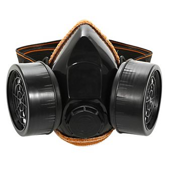 Respirator Gas Mask with Goggles Anti-Dust Chemical Paint Spray Mask Dual Filter Cartridge
