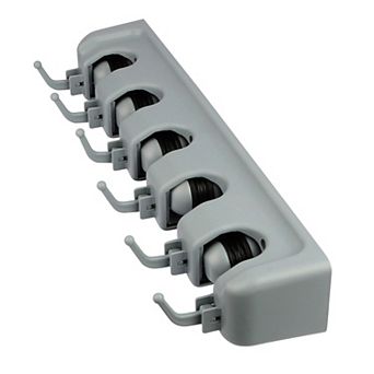 Wall-Mount Mop & Broom Holder with 5-Position Storage Rack for Home, Bathroom, Kitchen, Garage