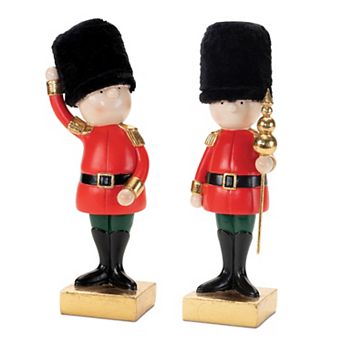 Melrose Soldier Set of 2 Figurines 9.25"H & 9.5"H Table Decor
