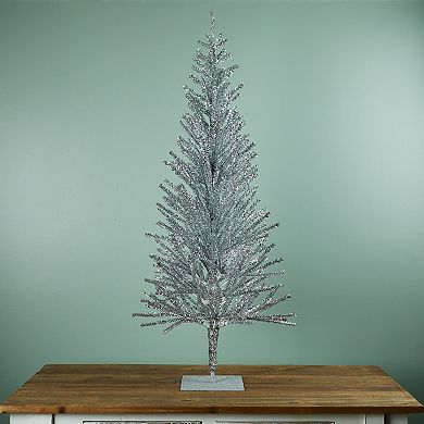 Melrose Tinsel Tree 48-Inch PE/Metal Floor Decor